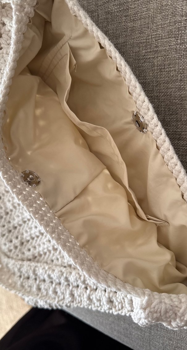 Bohem Gri Örgü Kadın Çanta - Görsel 4