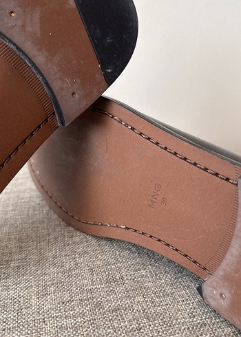 Klasik Antrasit Deri Kadın Loafer - Görsel 4