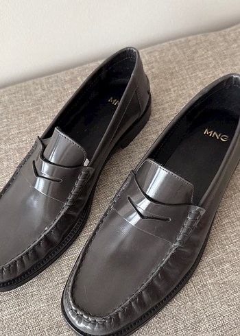 Klasik Antrasit Deri Kadın Loafer - Görsel 2