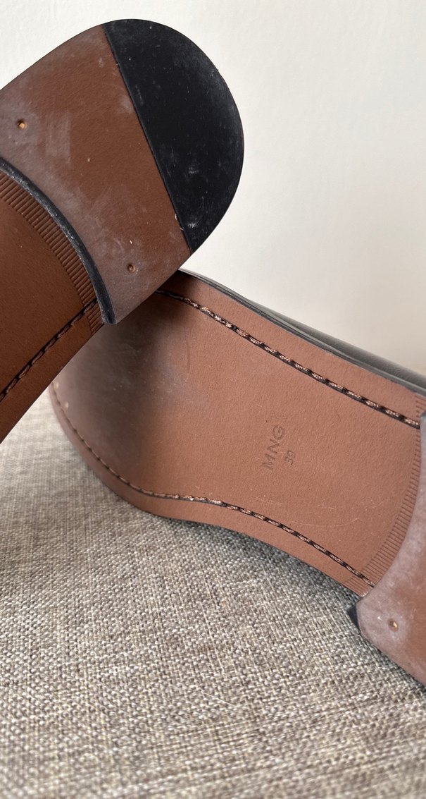 Klasik Antrasit Deri  Kadın Loafer - Görsel 4