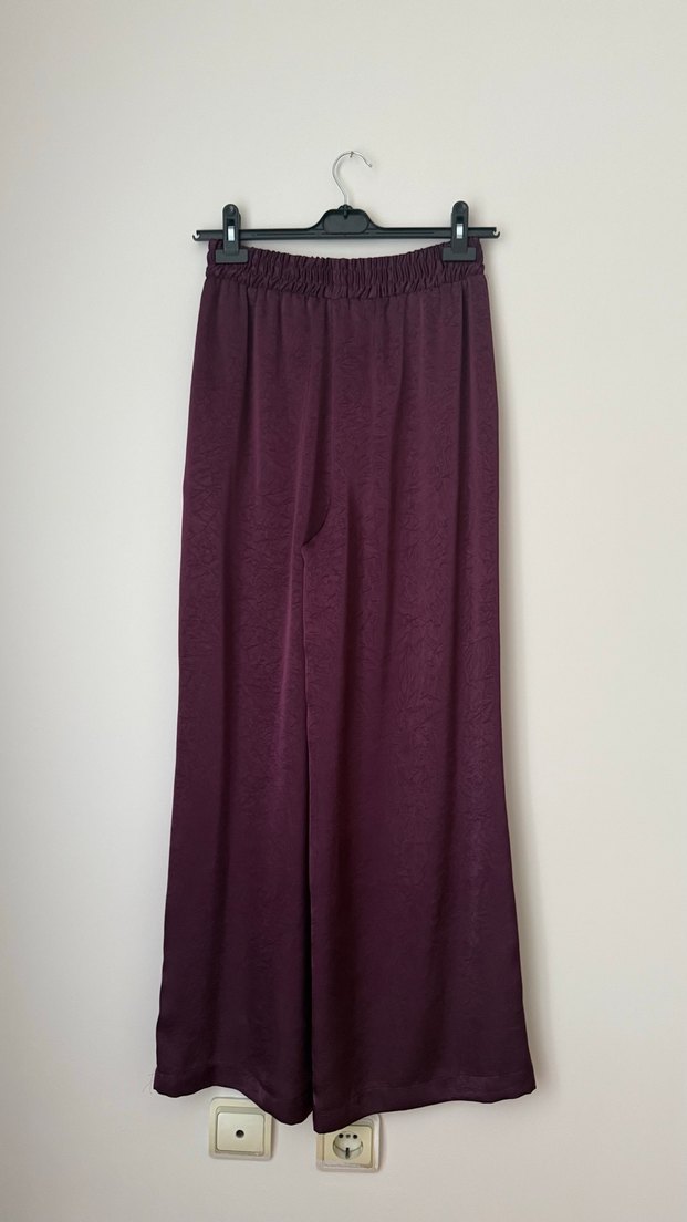 Kadın Mor Salaş Saten Pantolon - Görsel 3