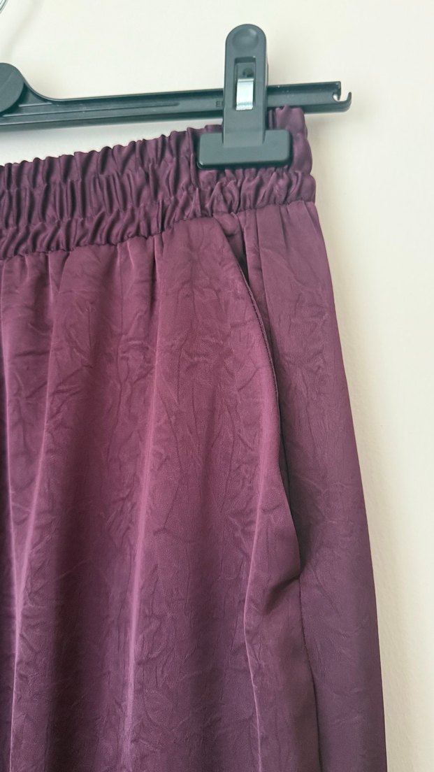 Kadın Mor Salaş Saten Pantolon - Görsel 2