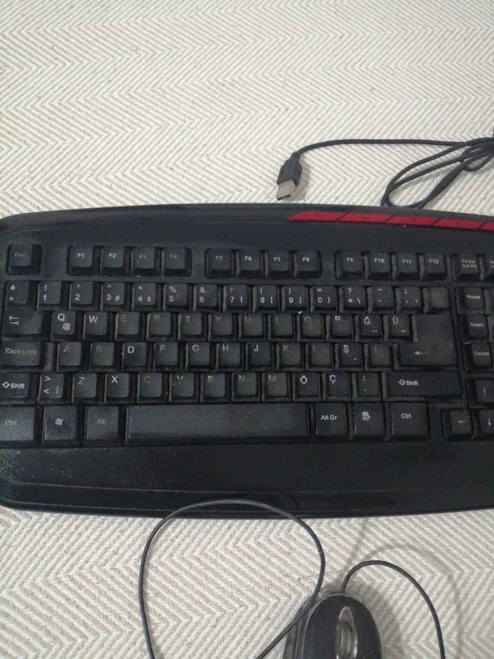 Kablolu Kırmızı-Siyah Klavye ve Mouse Seti - Görsel 2