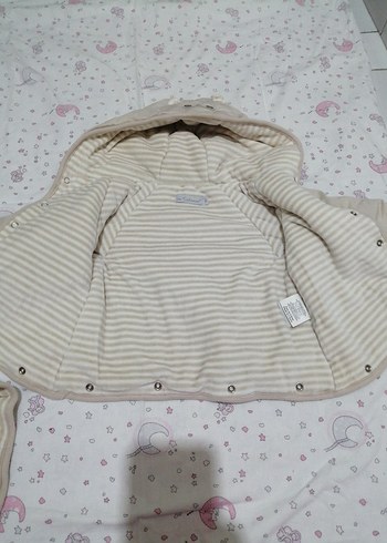 Kapüşonlu Bebek  Tulumu Bej - Görsel 4