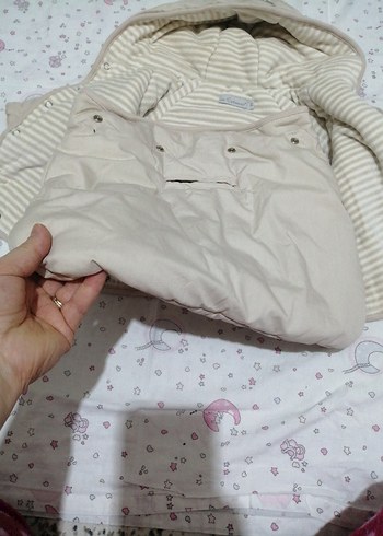Kapüşonlu Bebek  Tulumu Bej - Görsel 5