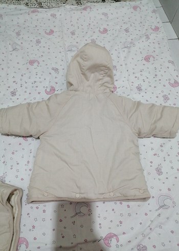 Kapüşonlu Bebek  Tulumu Bej - Görsel 3