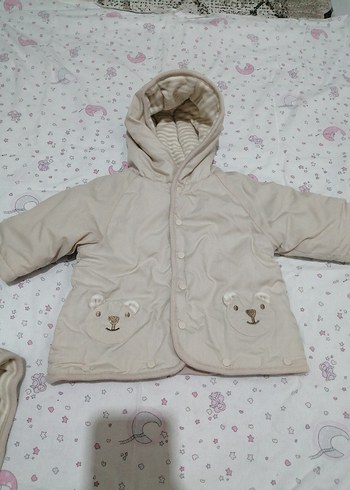 Kapüşonlu Bebek  Tulumu Bej - Görsel 2