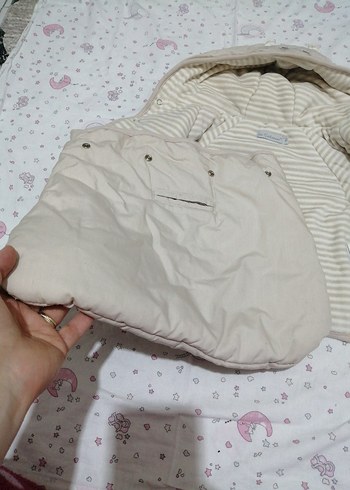 Kapüşonlu Bebek  Tulumu Bej - Görsel 6