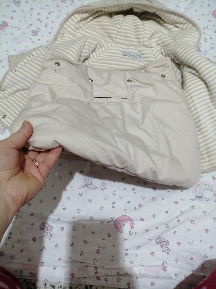 Kapüşonlu Bebek  Tulumu Bej - Görsel 5