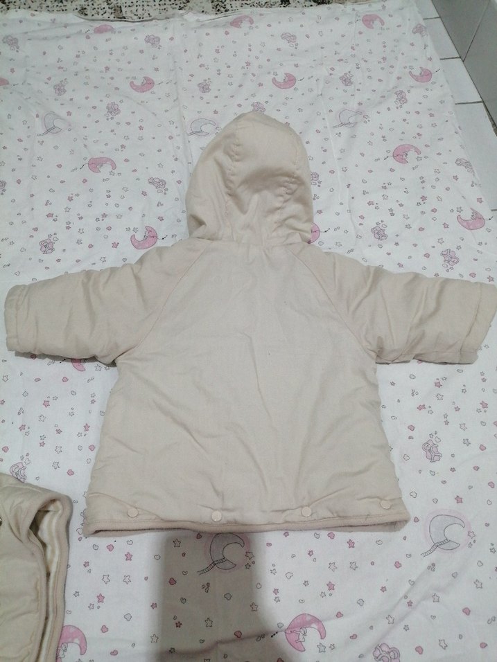 Kapüşonlu Bebek  Tulumu Bej - Görsel 3