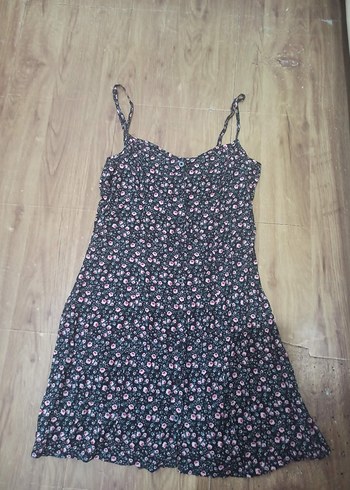 H&M Çiçek Desenli Askılı Mini Elbise