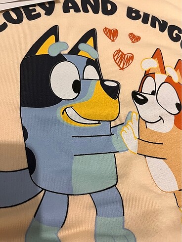 Zara Bluey and bingo baskılı çocuk takım