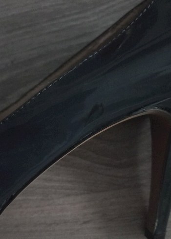 39 Beden Kadın Mavi Rugan Stiletto Topuklu Ayakkabı