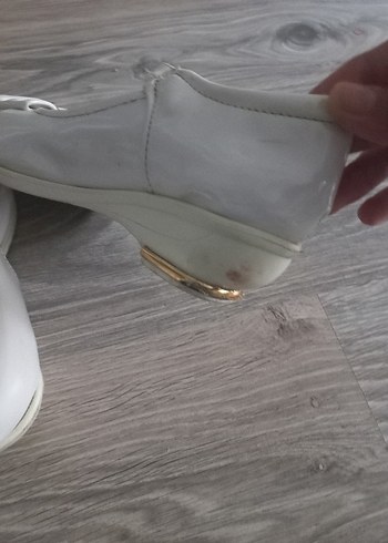 34 Beden beyaz Renk Kız Çocuk Beyaz Fiyonklu Babet Ayakkabı