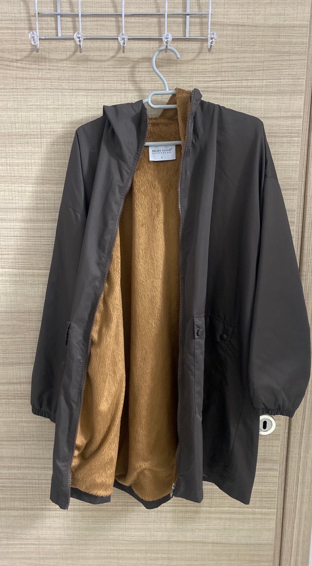 Kahverengi İçi Yünlü Kısa Parka - Görsel 2