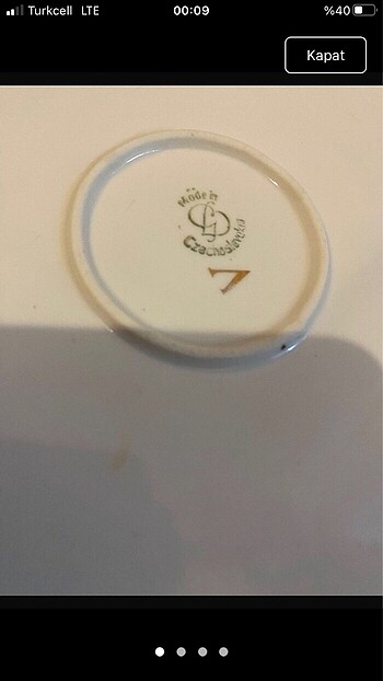 Czachaslavakia Porselen Kase - Görsel 4
