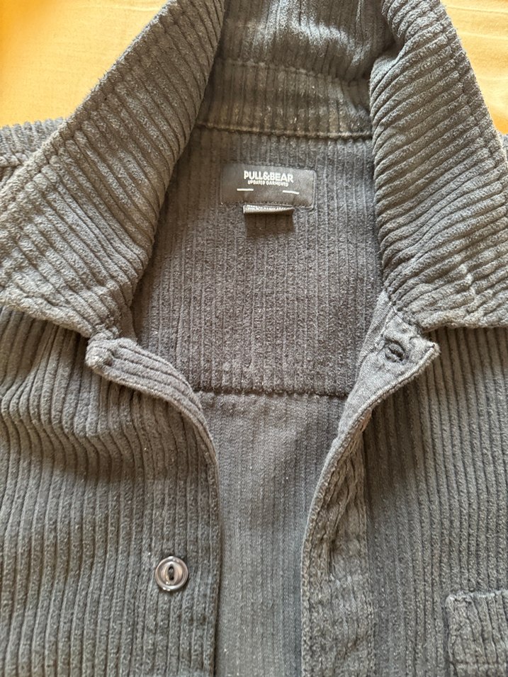 Gri Keten Düğmeli Erkek Gömlek - Görsel 3