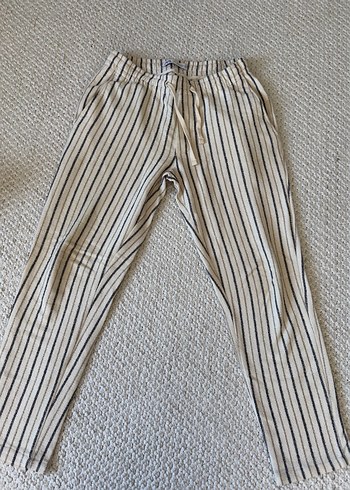 ZARA çizgili keten ERKEK pantolon - Görsel 3