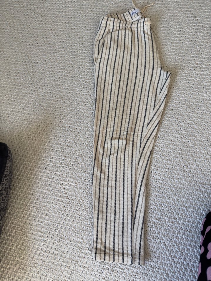 ZARA çizgili keten ERKEK pantolon - Görsel 2