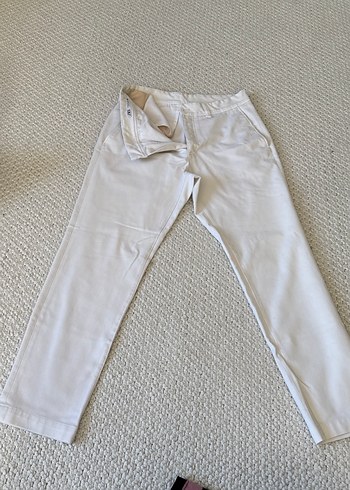 Erkek ZARA Beyaz Kumaş Pantolon - Görsel 3
