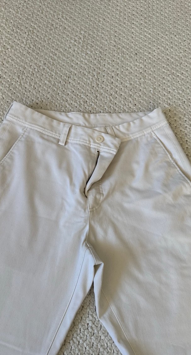 Erkek ZARA Beyaz Kumaş Pantolon - Görsel 5