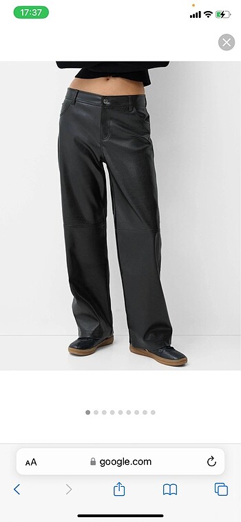 BERSHKA SUNİ DERİ STRAIGHT FİT PANTOLON