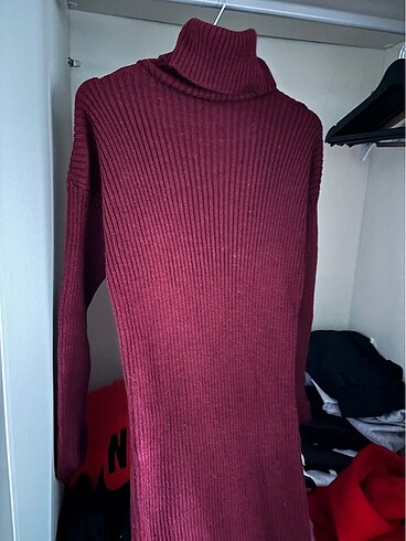 Zara Bordo triko elbise