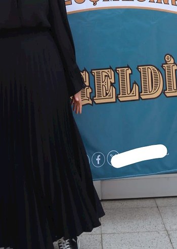 Siyah Piliseli Uzun etek
