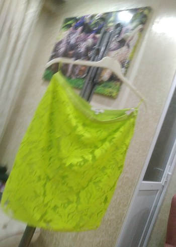 Yeşil Dantel Mini Etek. - Görsel 2