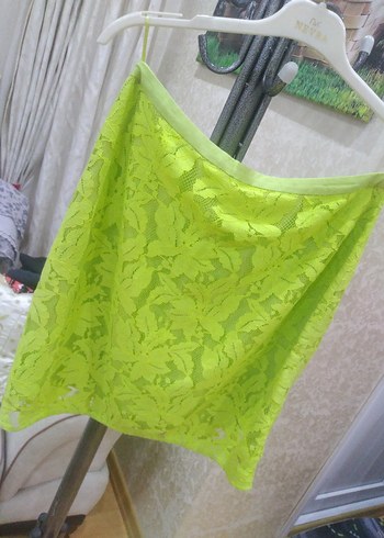 Yeşil Dantel Mini Etek. - Görsel 10