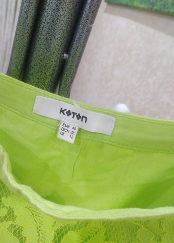 Yeşil Dantel Mini Etek. - Görsel 6