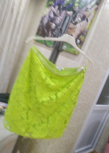 Yeşil Dantel Mini Etek. - Görsel 5