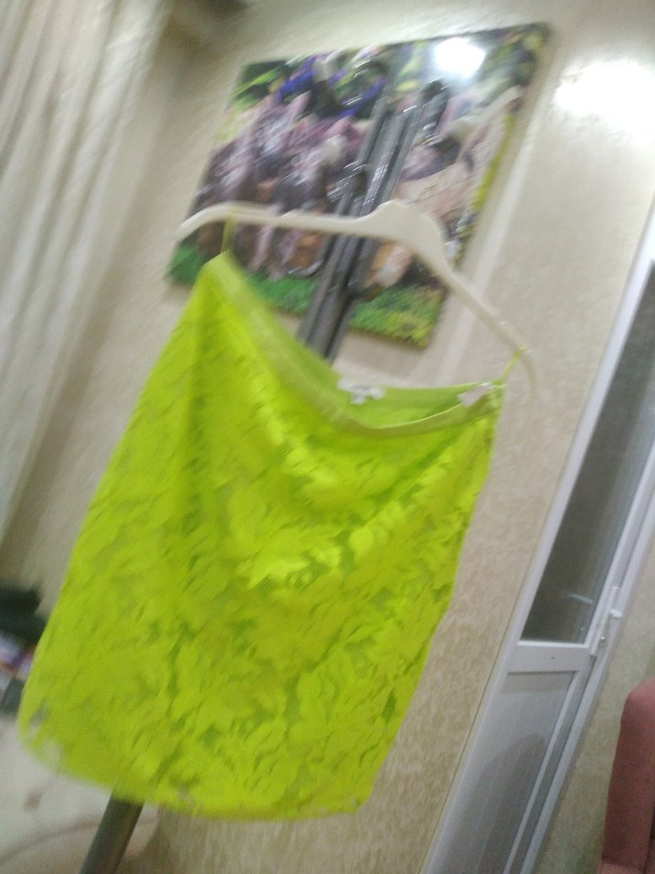 Yeşil Dantel Mini Etek. - Görsel 2