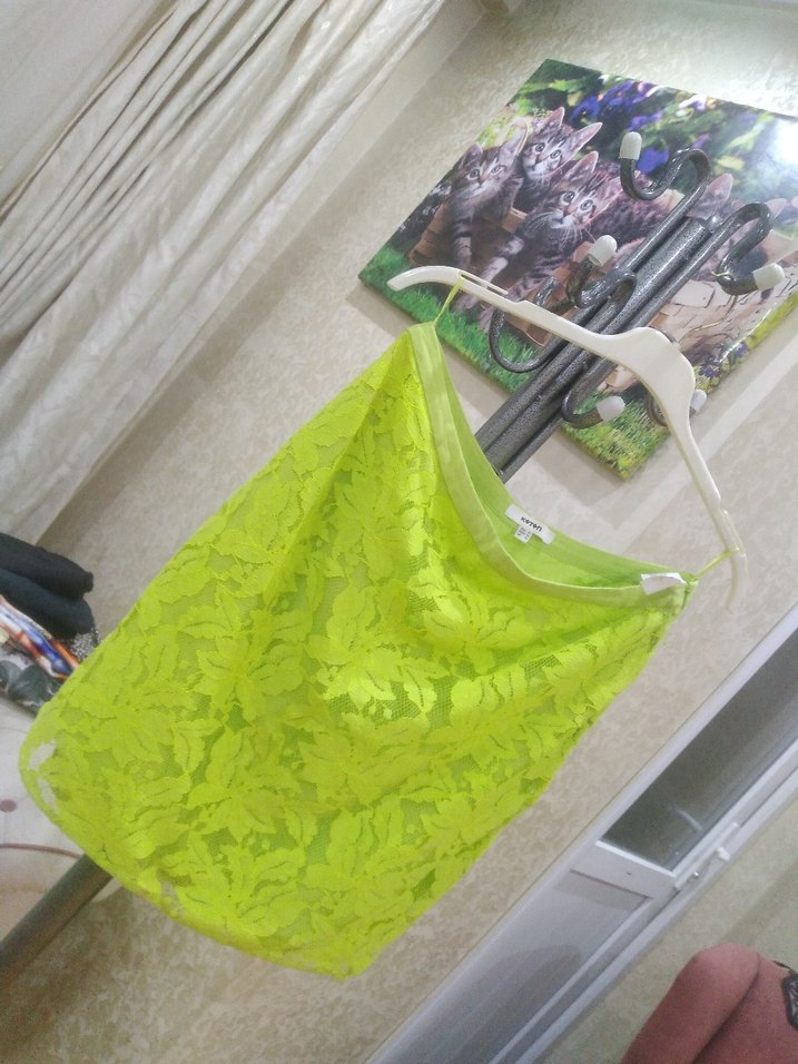 Yeşil Dantel Mini Etek. - Görsel 3