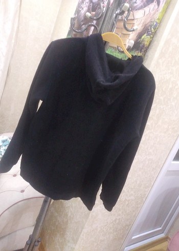 Erkek Kapüşonlu Fermuarlı Siyah Sweatshirt - Görsel 3