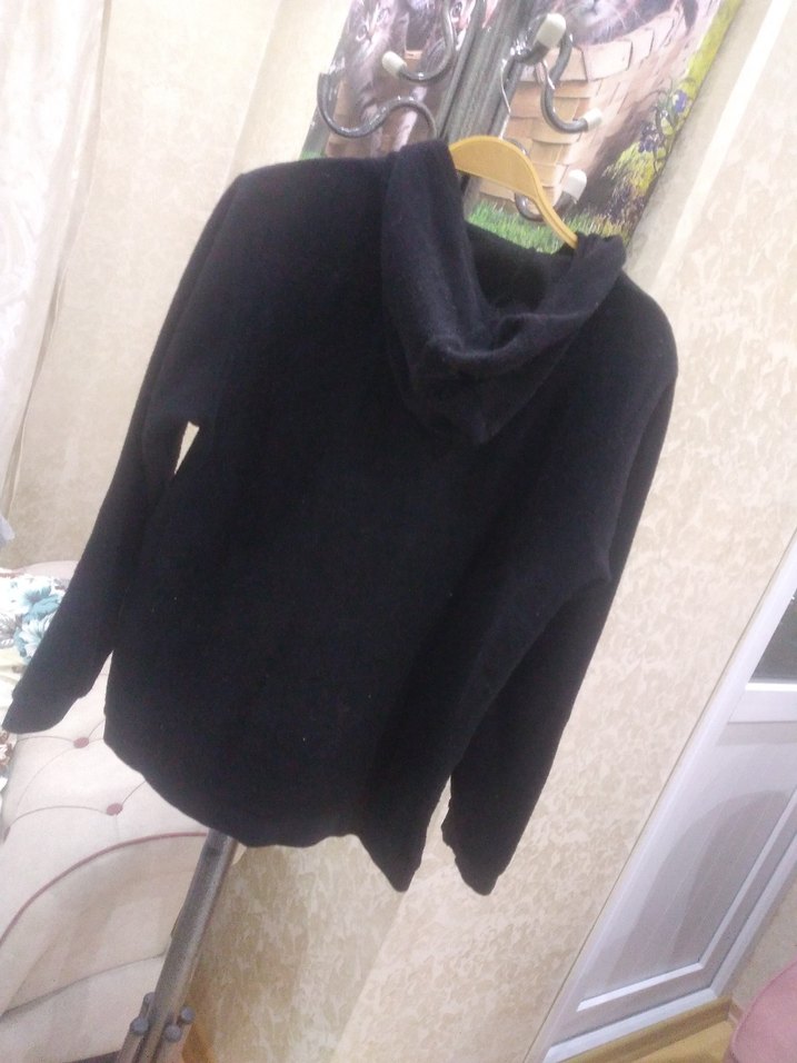 Erkek Kapüşonlu Fermuarlı Siyah Sweatshirt - Görsel 3