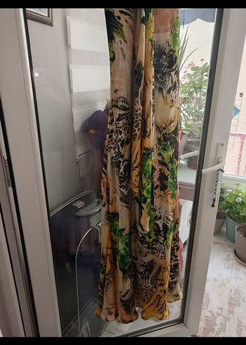 Bohem Etnik Desenli Uzun Elbise - Görsel 3