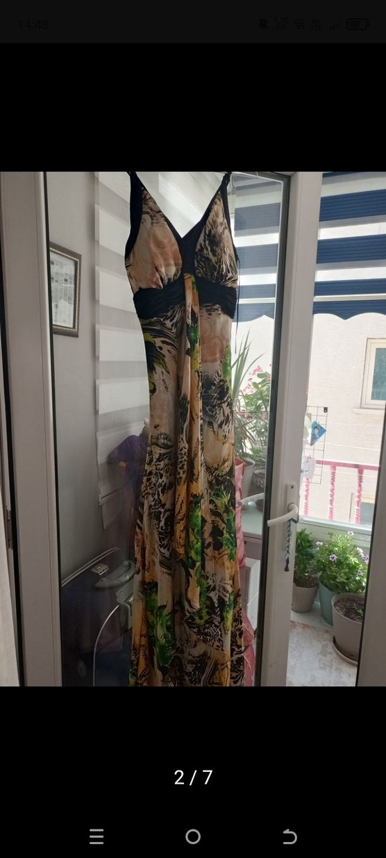 Bohem Etnik Desenli Uzun Elbise - Görsel 2