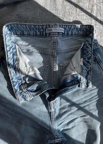 Kadın Mavi Denim Bol Kesim Midi Jean - Görsel 2
