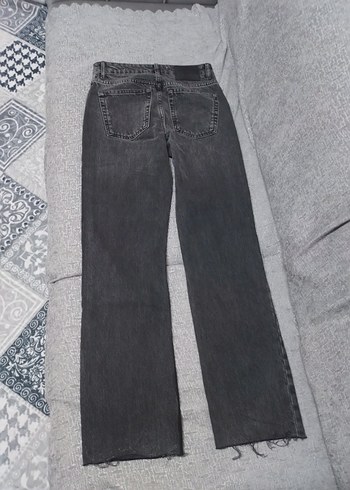 Gri Midi Denim Kadın Jean - Görsel 5