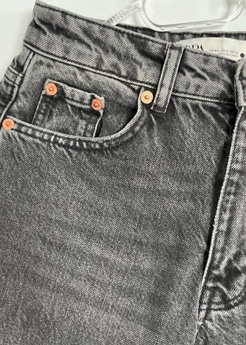 Gri Midi Denim Kadın Jean - Görsel 3