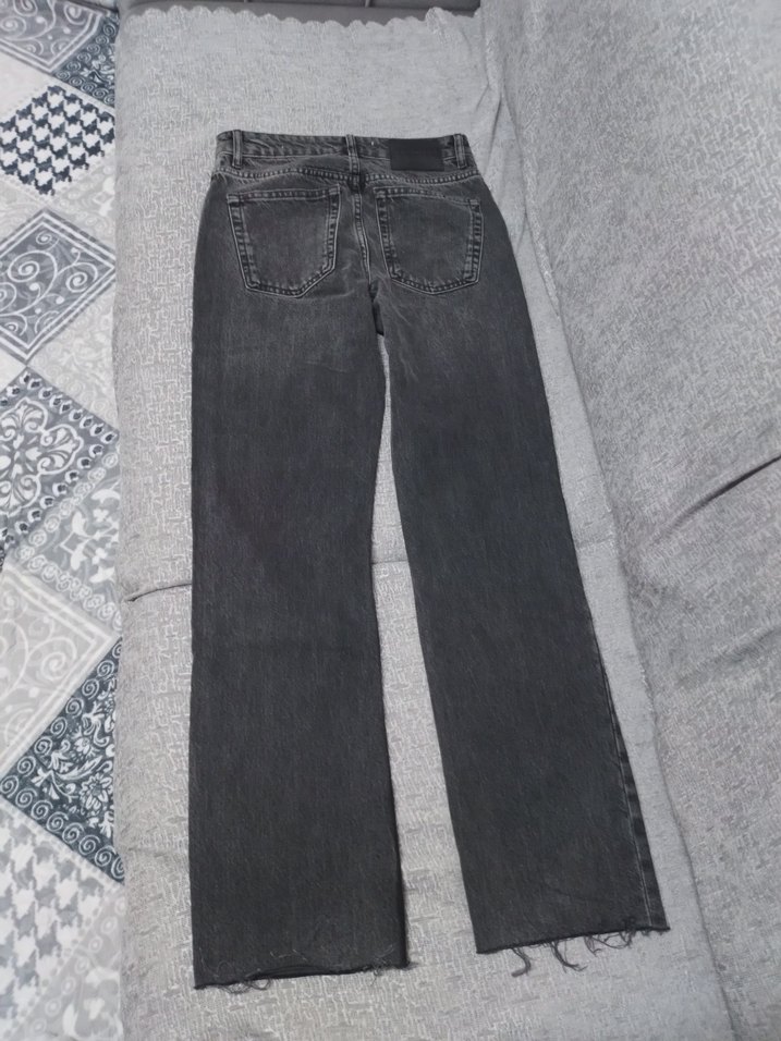 Gri Midi Denim Kadın Jean - Görsel 5