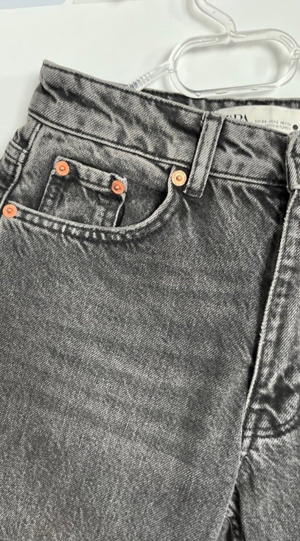 Gri Midi Denim Kadın Jean - Görsel 3