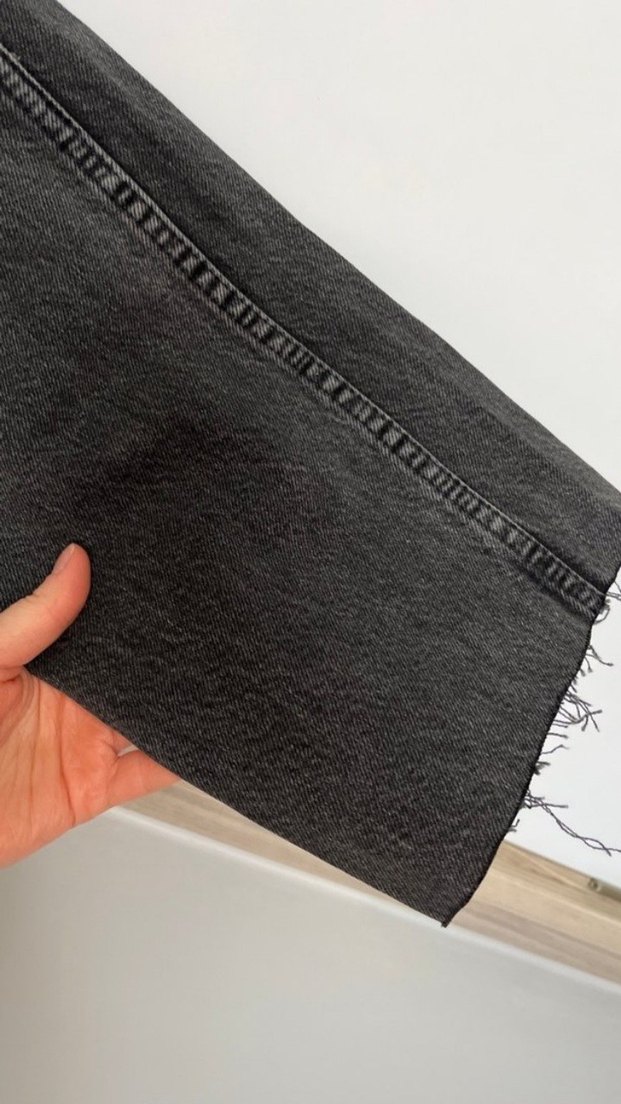 Gri Midi Denim Kadın Jean - Görsel 4