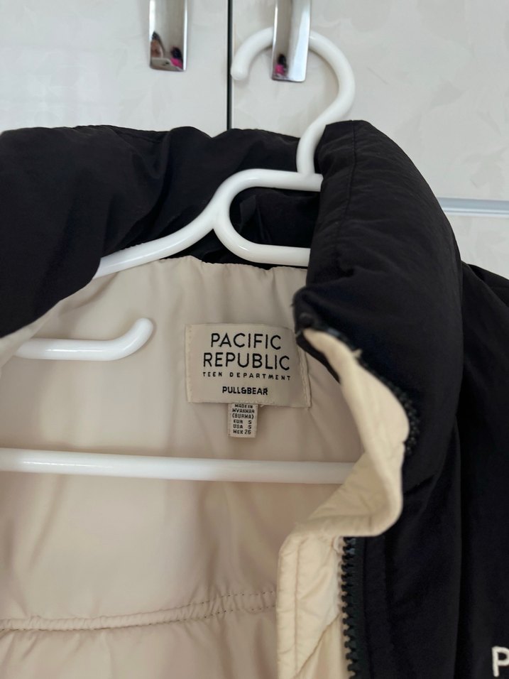 Bej Siyah Kısa Kadın Kışlık Mont - Görsel 3