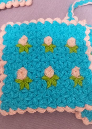 Nakışlı Turkuaz Renkli Fırın Eldiveni - Görsel 4