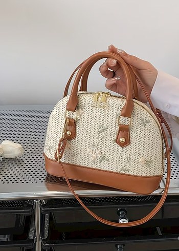Bej Nakışlı Kadın Çanta - Görsel 2