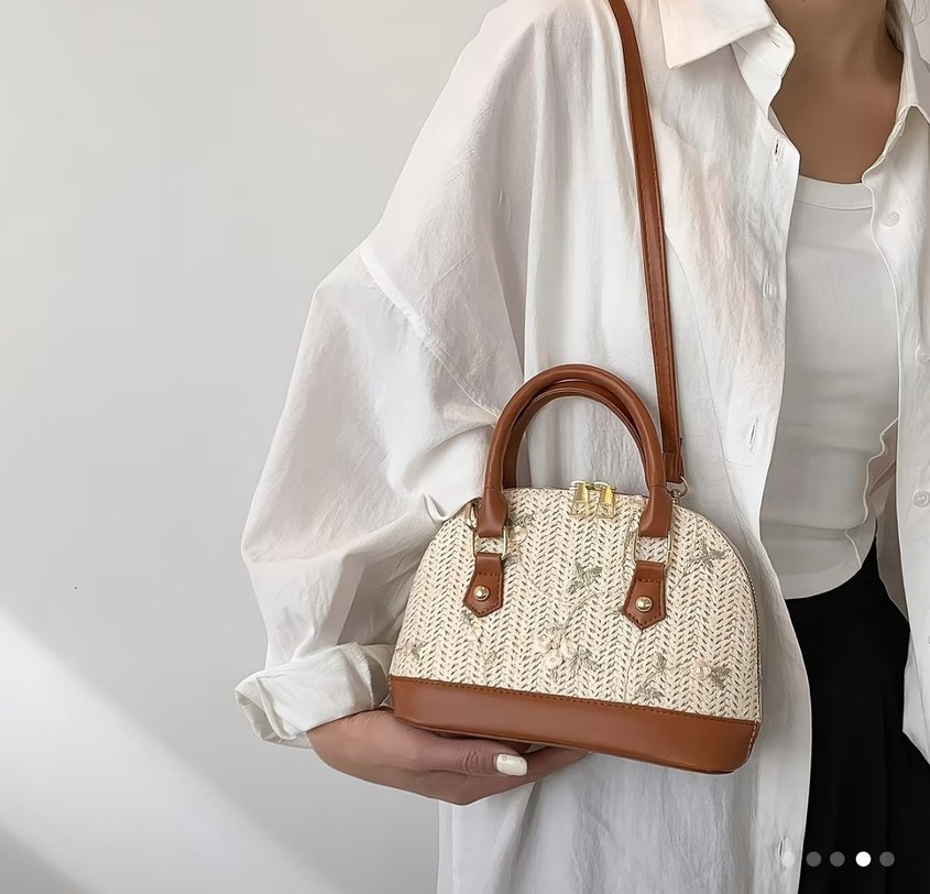 Bej Nakışlı Kadın Çanta - Görsel 3