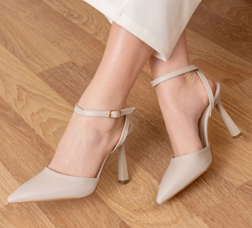 Beyaz Stiletto Topuklu Kadın Abiye Ayakkabı - Görsel 2