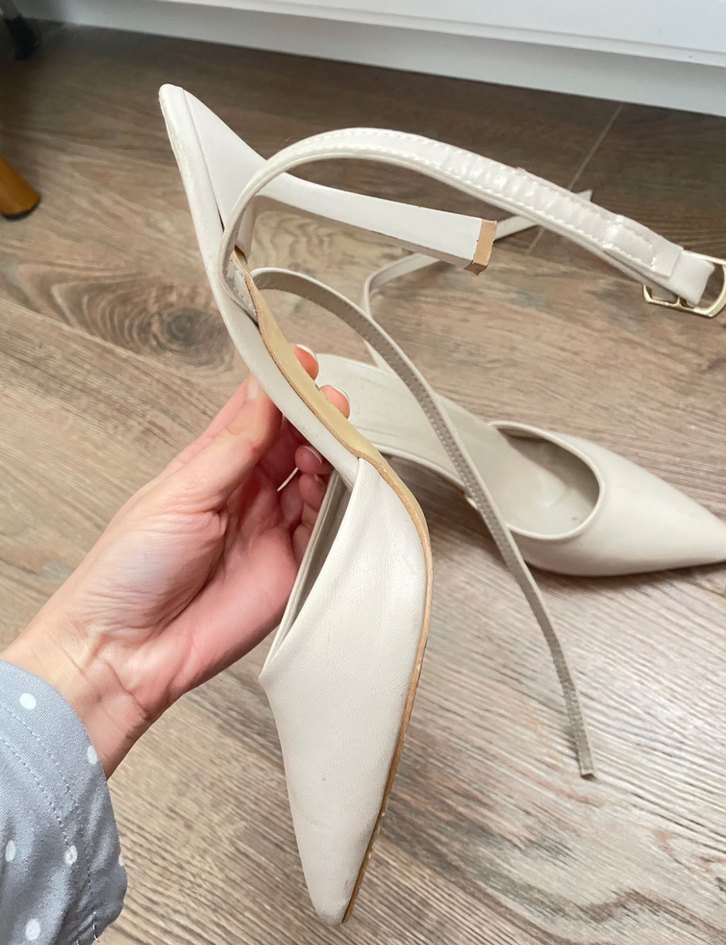 Beyaz Stiletto Topuklu Kadın Abiye Ayakkabı - Görsel 4